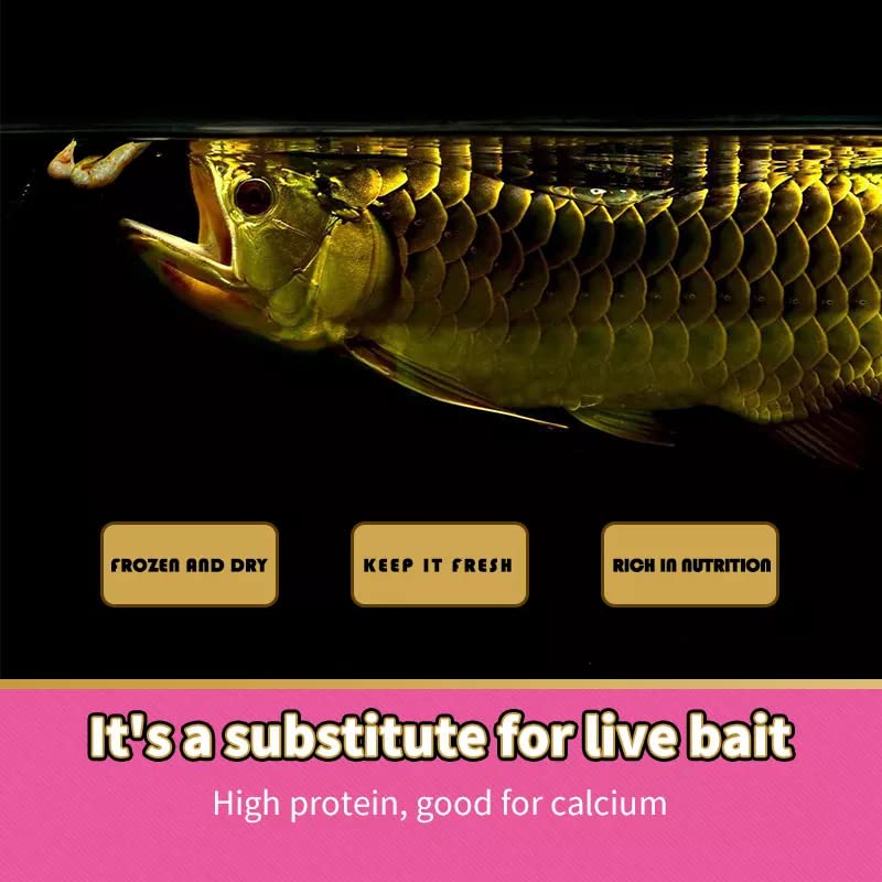 Inch Gold Dry Shrimp for Arowana, 100G for Large and Middle Size of Carnivorous Fish