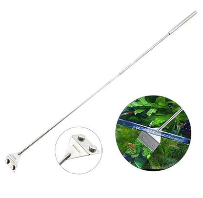 Petzlifeworld Stainless Steel Long Handle Algae Scrapper Extendable (30~70Cm) with Stainless Steel Blade for Aquarium Fish Tank