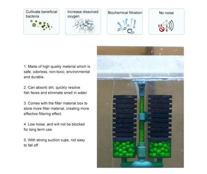 Qanvee QS Series Bio Sponge Filter - Aquarium Black Double Sponge Filter