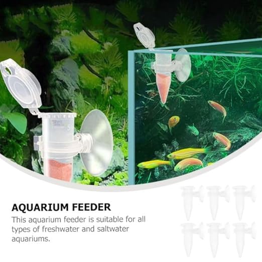 Petzlifeworld 3 Pcs Artemia Feeding Tube, Shrimp Larvae Feeder Durable Fish Feeding Feeder Tapered Funnel Feed Cup with Suction Cup