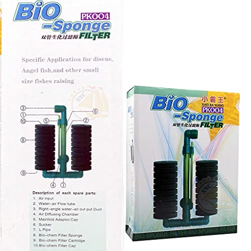 PK-004 Aquarium Black with Green Bio Sponge Filter for Aquarium Fish Tank  | Double Side Sponge