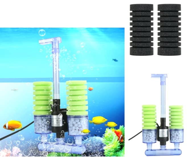 Aquatic Remedies NA-002 Aquarium Pump Operated Sponge Bio Filter with X-Lone Media & X-Bac Bacteria