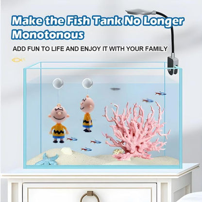 Petzlifeworld 1 Pcs Floating Charlie Brown Toy Fish Tank Attractive Cute Miniature Decoration