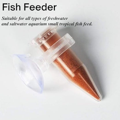 Petzlifeworld 3 Pcs Artemia Feeding Tube, Shrimp Larvae Feeder Durable Fish Feeding Feeder Tapered Funnel Feed Cup with Suction Cup