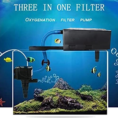 Bluepet 3 in 1 Energy Saving Aerobic Pumping Cycle Top Filter for Aquarium Fish Tank with Free 1 Feet Sponge ((BL-178A) 800L/H | 15W | Suits 30-45Cm Tank)