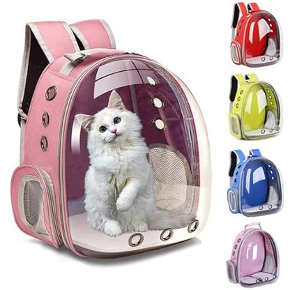 Petzlifeworld Breathable Transparent Carrier Travel Backpack for Small Puppy, Cat & Birds (Random Color)