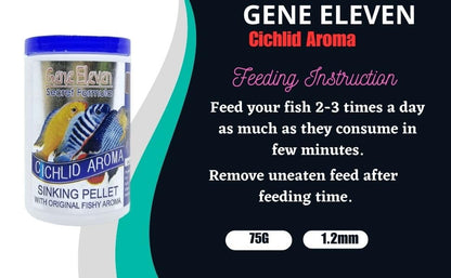 Aquatic Remedies Gene Eleven Cichlid Aroma, 75G | Sinking Pellet with original fishy aroma