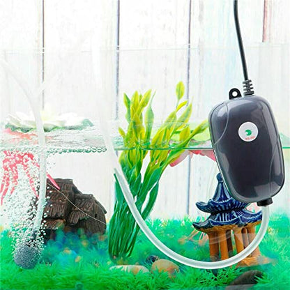 RS Electricals Silent Fish Tank Mini Aerator Oxygen Pump With 2 Meter Air Tube & 1 Air Stone (Rs-290)