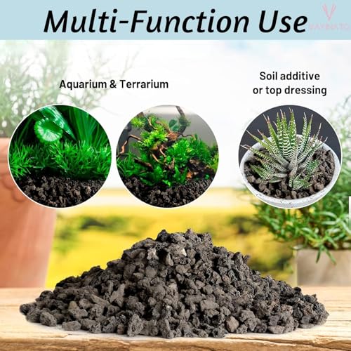 Petzlifeworld Natural Volcanic Black Lava Rocks, Versatile Pebbles for Fish Tank Landscaping