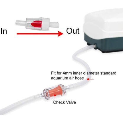 Petzlifeworld Red One Way Plastic Non-Return Check Valve for Aquarium Co2 System Air Pump, 4mm Pipe Hose
