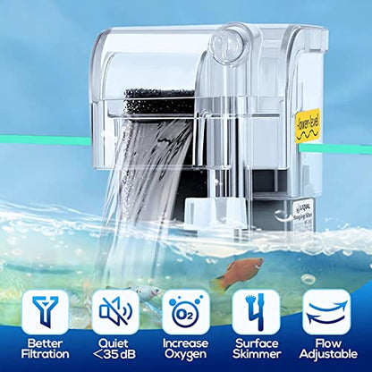 YEE  Mini Nano Transparent Water Fall Aquarium Fish Tank Hang On Filter (YMB-401)