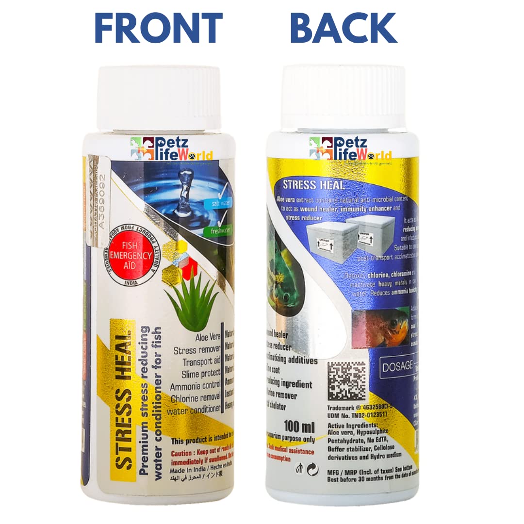 Aquatic Remedies Stress Heal Aquarium Water Conditioner to Remove Chlorine,Ammonia