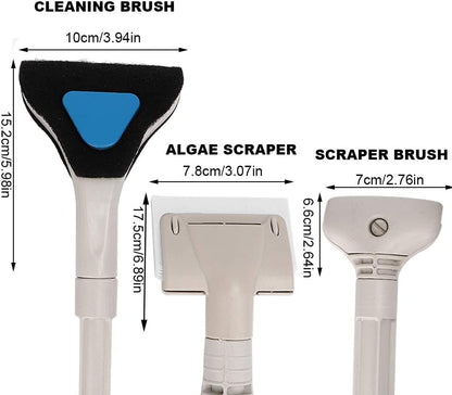 YEE 3 in 1 Cleaning Tool (Cleaning Brush, Algae Scrapper, Scraper Brush) for Aquarium Fish Tank