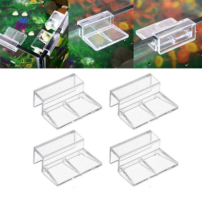 PetzLifeworld 6 Pcs Transparent Acrylic Fish Tank Top Glass Cover Support Clip Lid Holder Support