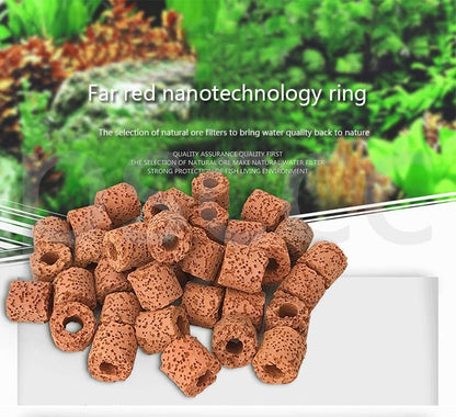 PetzLifeworld Red Ceramic Ring Aquarium Filter Media