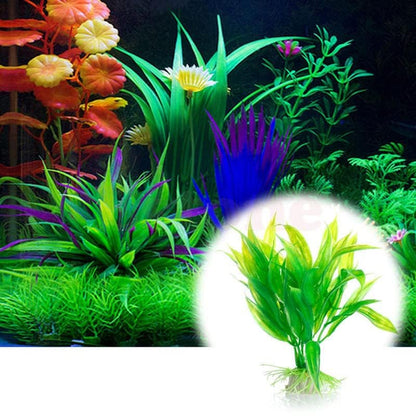 Petzlifeworld 4.5" Inch Green Plastic Aquarium Tank Plants Grass Decoration, 10-Piece