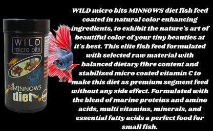 Aquatic Remedies Minnows Diet - 0.6 mm Slow Sinking Granules | Feed for Ramirezy, Corydoras, Small Rainbows, Tetras, Bettas and Guppies (Small (30G))