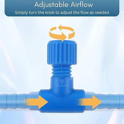 Petzlifeworld Aquarium (Blue) Air Flow Control Valve T Shaped Single Way Plastic Air Flow Control Regulator