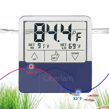 Cherlam Aquarium Digital External Stick On Thermometer For Aquarium Fish Tank