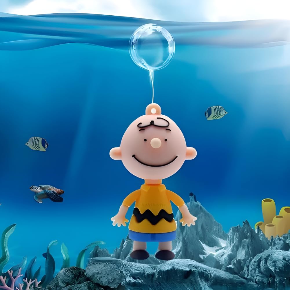 Petzlifeworld 1 Pcs Floating Charlie Brown Toy Fish Tank Attractive Cute Miniature Decoration