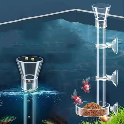 Petzlifeworld Aquarium Fish Shrimp Feeder Transparent Clear Glass Fish Feeder Tube with Suction Cup - Effortless & Clean Aquarium Feeding for Healthier Fish