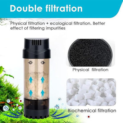 Nepall Aquarium Fluidized Moving Bed Filter, Fish Tank Bubble Bio Filter Media with Air Stone Dissolved Oxygen