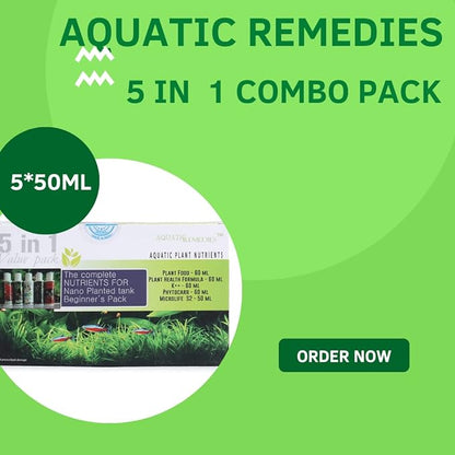 Aquatic Remedies Nano Planted Tank Aquarium Plant Fertilizer Beginner’s Pack (5 in 1 Value Pack)