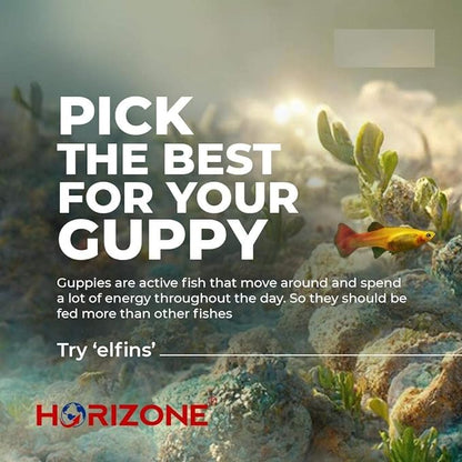 Horizone Elfins Colour Enhancing Special Guppy Bits Fish Food, 20G