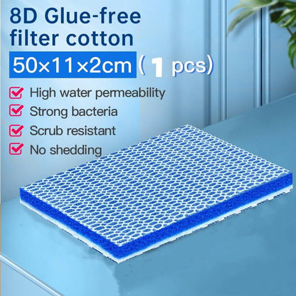 YEE Upgraded 8D Multi Layer Reusable Aquarium and Koi Pond Filter Media Sponge for Cyrstal Clear Water | No Clog | Washable | Long Lasting (50 * 11 CM)