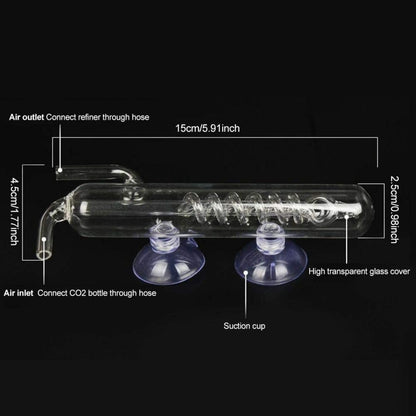 Petzlifeworld Planted Aquarium Glass Co2 Twisted Long Spiral Bubble Counter