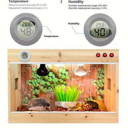 Petzlifeworld  (Pack Of 2) 2 In 1 Black Mini Digital LCD Indoor & Outdoor Hygrometer and Thermometer