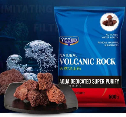 YEE Natural Volcanic Rock Aquarium Filter Media, 500G Fish Tank Filtering, Cultivating Nitryfying Bacteria | Removes Harmful Substances | Activated Water Health