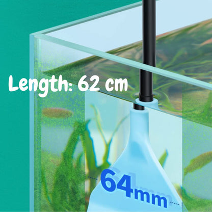 Nepall 2 in 1 Silicon Tip Extendable Long Algae Scrapper with Rock and Wood Algae Cleaning Brush On Handle (42-62) Cm and 10 Blades for Aquarium Fish Tank Cleaning