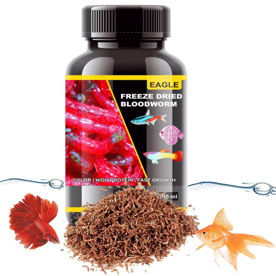 Eagle Freeze Dried Blood Worm 100ML | Colour | High Protein