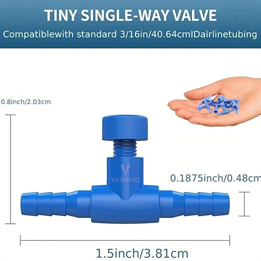 Petzlifeworld Aquarium (Blue) Air Flow Control Valve T Shaped Single Way Plastic Air Flow Control Regulator