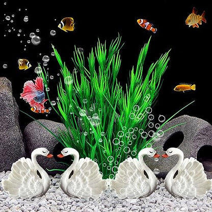 PetzLifeworld Mini Swan (4 * 4 * 3 Cm) Landscape Miniature Toys for Decoration, Fairy Garden Decorations Ornament Resin Craft White (Pack of 5)