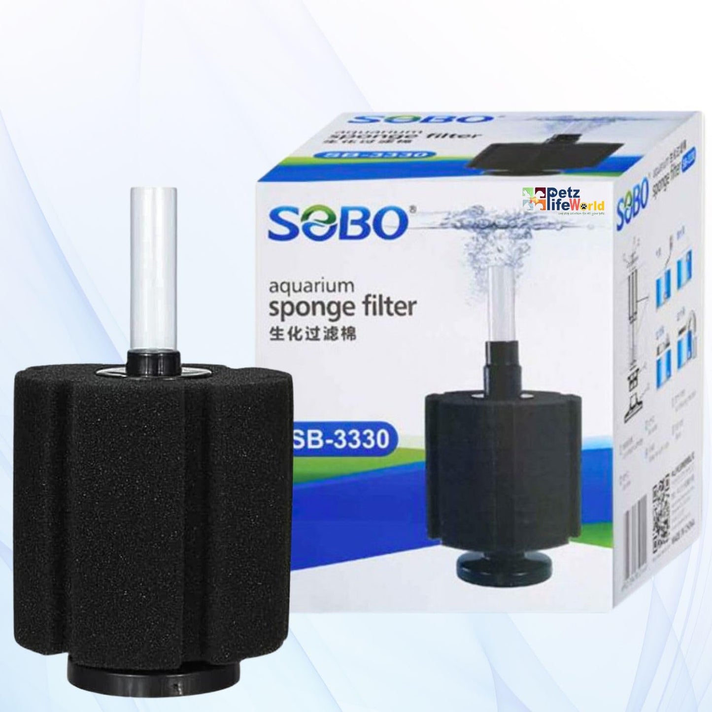 Sobo Sb-3330 Aquarium Bio Chemical Sponge Filter (Air Pump Not Included)