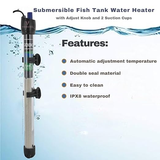 SOBO Glass Submersible Aquarium Heater with Suction Cups By Petzlifeworld