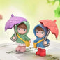 Petzlifeworld 2 Pcs Small Umbrella Boys for Fish Tank Decoration, Cute Umbrella Boys with Thin Line and Suspended Ball Fish Tank Decor for Aquarium Landscape Decor