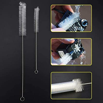 PetzLifeworld 2 Pcs White Nylon Aquarium Filter and Tube Hose Cleaning Brush