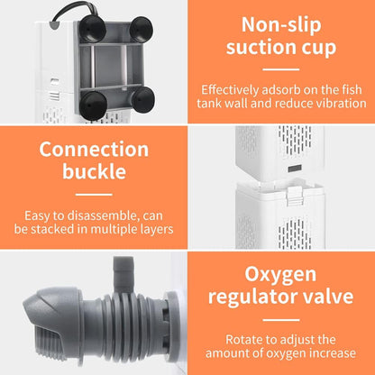 YEE YJY-9200F 3 In 1 Submersible Aquarium Internal Liquid Filter Water Pump For Fish Tank, Turtle Tank  Upto 3 Feet Tank