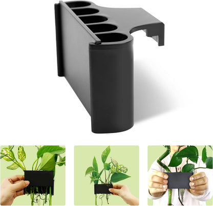 VAYINATO® 5 Hole Aquarium Fish Tank Water Plant and Indoor Money Plastic Plant Holder Hydroponics Plastic Pot | Decoration Plant Hanging Cups (Black) by Petzlifeworld