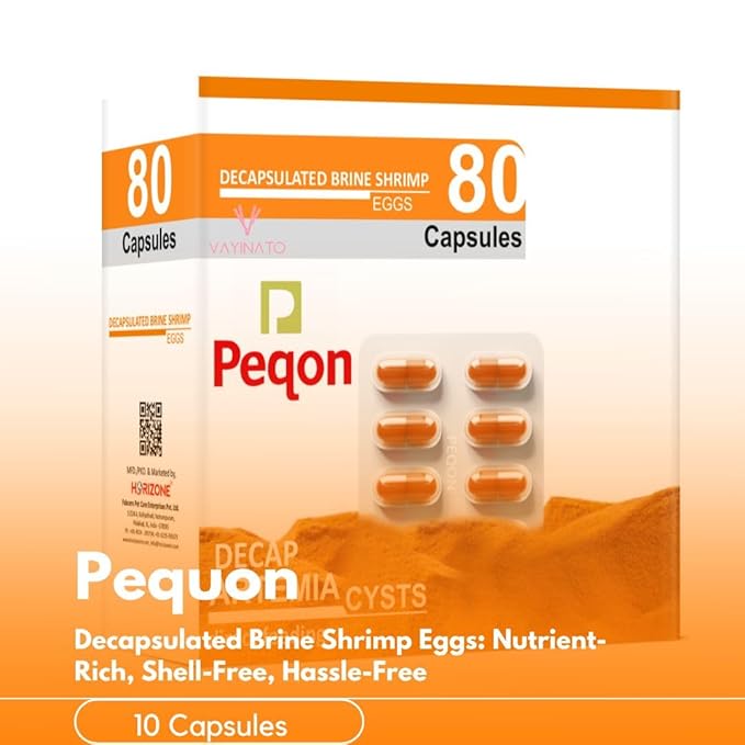 Peqon Decapsulated Brine Shrimp Eggs, No Hatching Required | Shell-Free, High-Protein Nutritional Feed