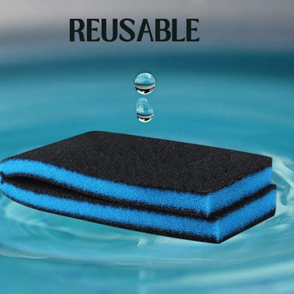 Petzlifeworld (2 Pcs) 50 * 11 * 2 Cm Activated Carbon Infused Blue Bio Chemical Sponge Filter Pad Media for Aquarium Top Filter