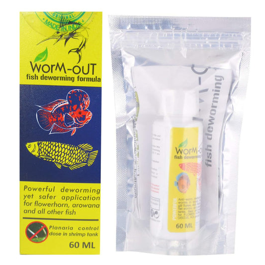 Aquatic Remedies Worm-Out Fish Deworming Formula, 60ML for Flower Horn, Discus, Arowana and All Other Fish