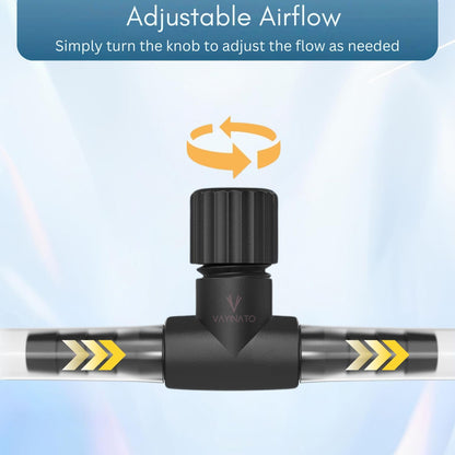 Petzlifeworld Aquarium (Black) Air Flow Control Valve T Shaped Single Way Plastic Air Flow Control Regulator