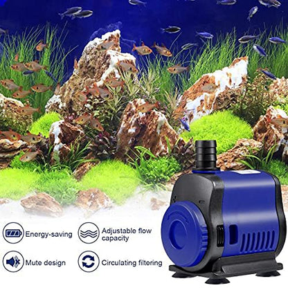 Sunsun JQP Series Aquarium Submersible Pump Power Head with Bottom Mount Suction (JQP-1500 | 20W | 1500L/Hr | Lift 1.7 Meter Height)