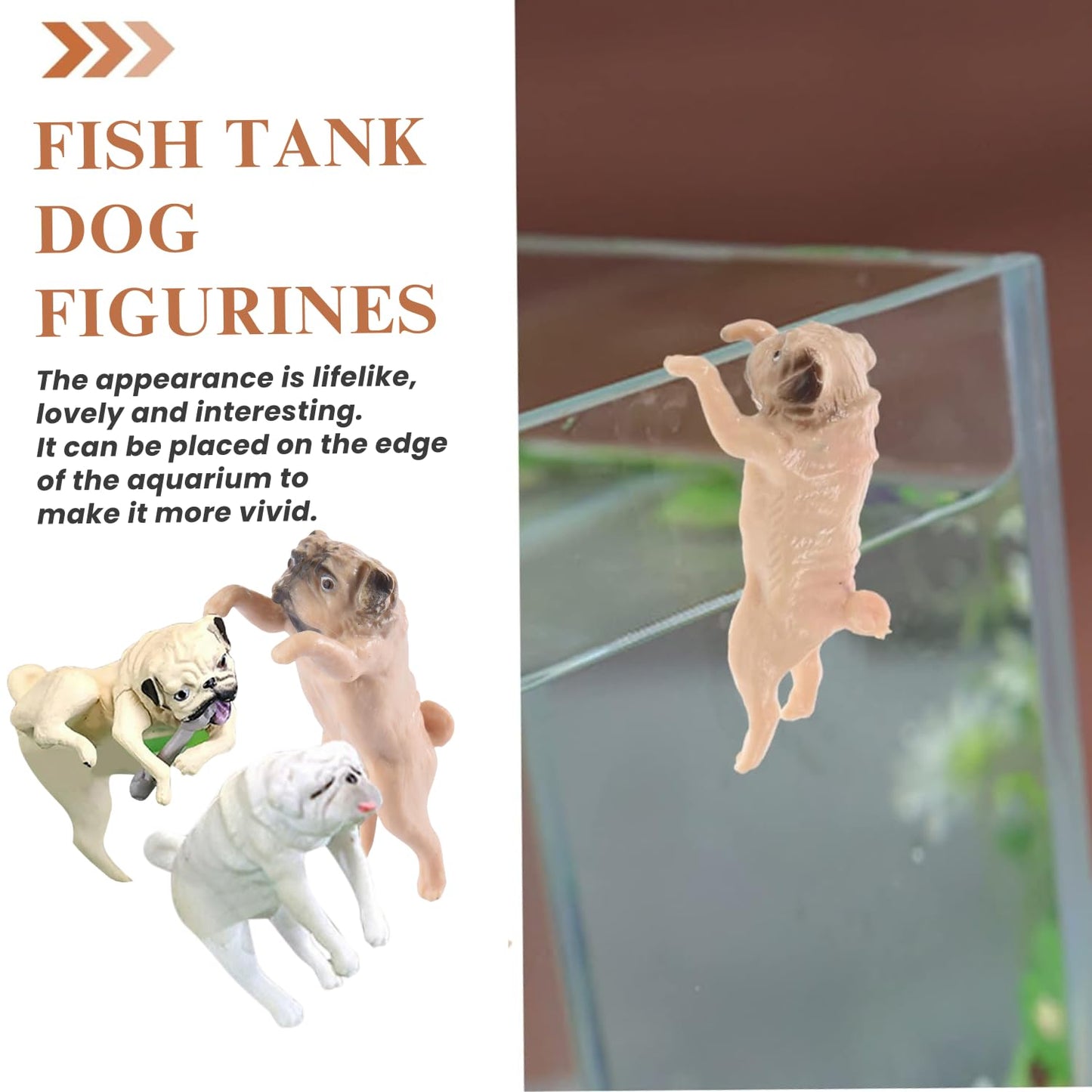 Petzlifeworld  3 Pcs Cute Tiny Hanging Dog On Fish Tank, Flower Pot Climber Mini Dog Statue