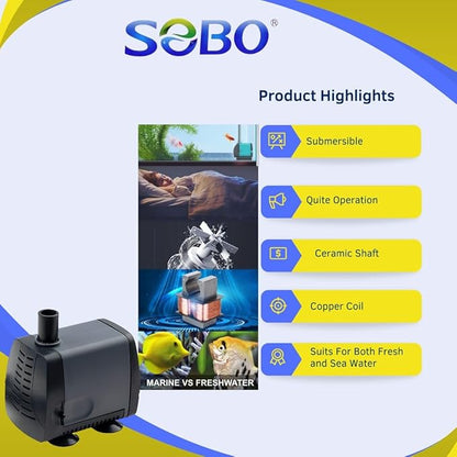 Sobo Submersible Aquarium Water Pump WP Series For Aquarium and Pond