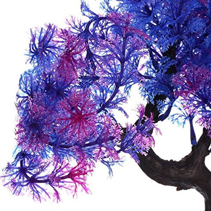 PetzLifeworld 12 Inch Purple Tree Plastic Plants for Aquarium Fish Tank Decoration